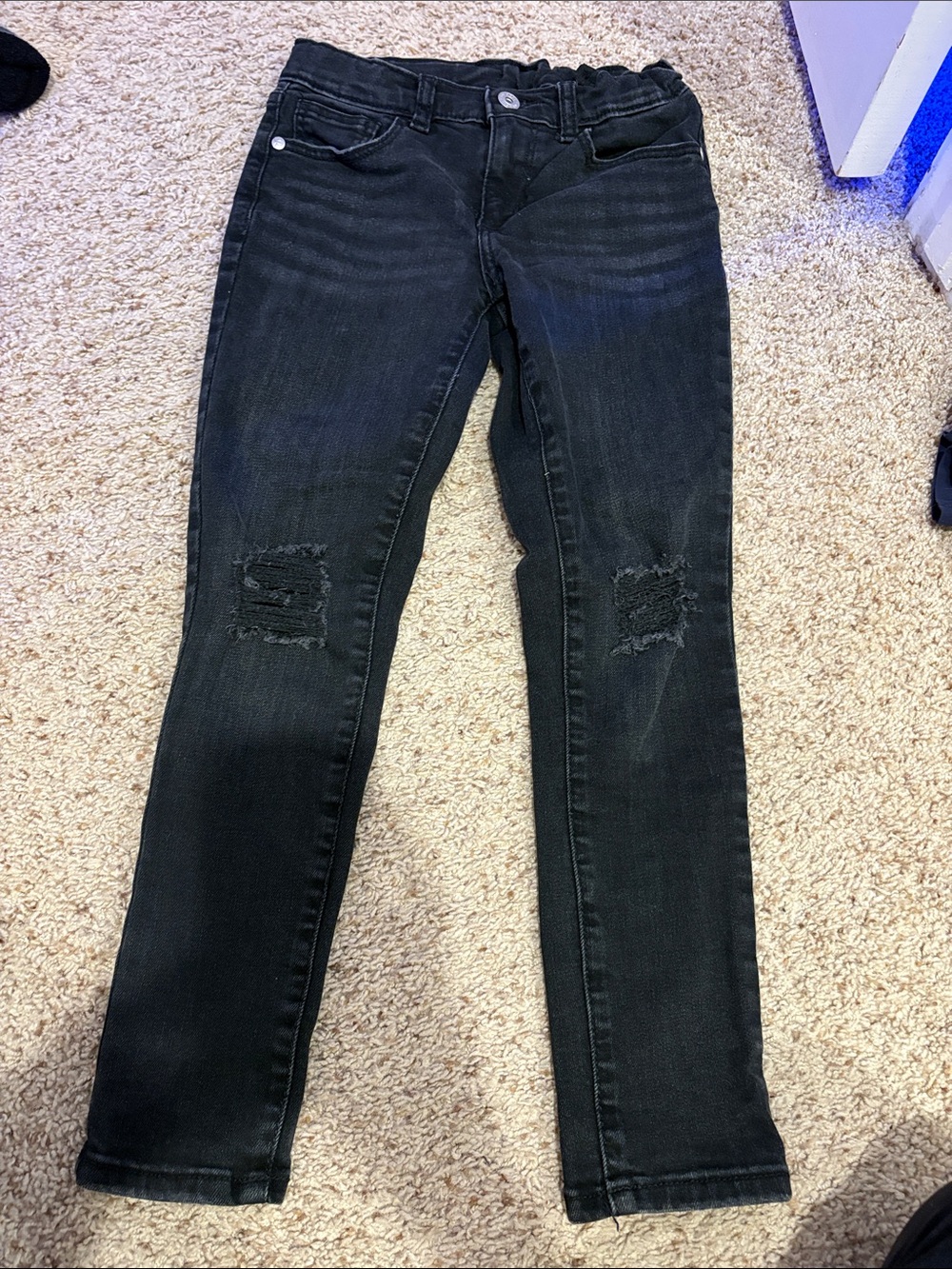 art class Black Ripped Slim Jeans for Kids